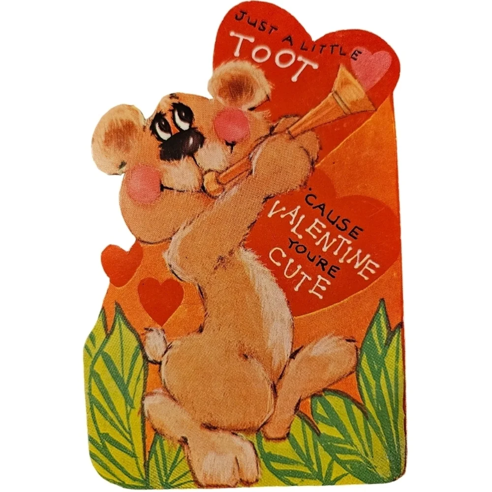 vintage Valentine's Day die-cut cards, likely from the 1930s to 1960s